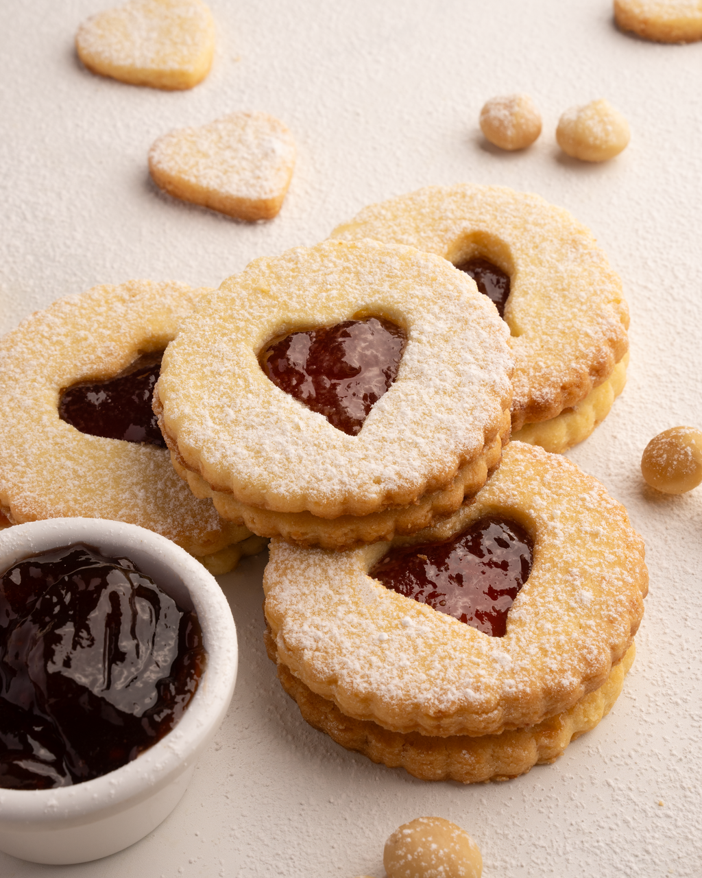 Macadamia Linzer Cookies