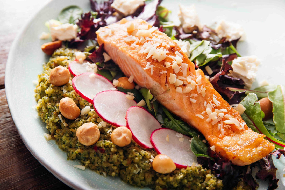 Macadamia Basil Pesto Salmon