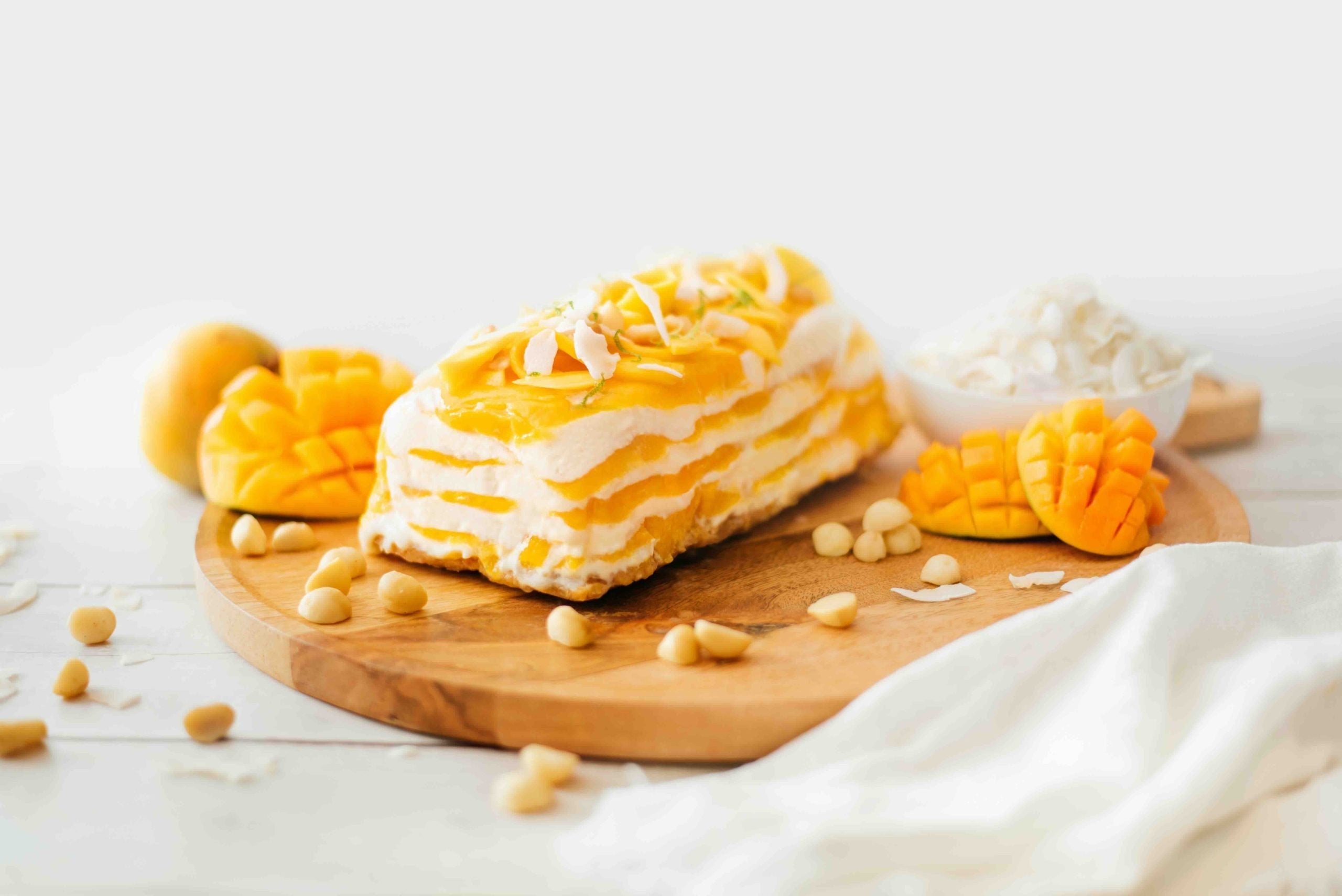 Frozen Macadamia Mango Crunch Tart