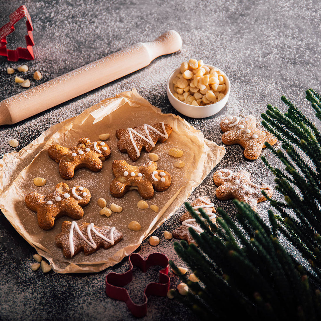 Macadamia Gingerbread Biscuits