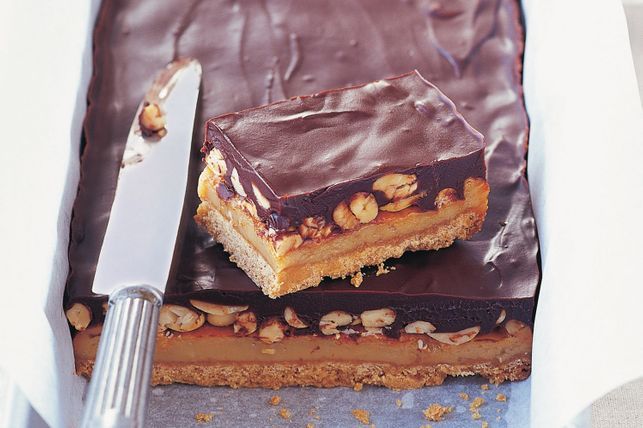 Chocolate, Caramel and Peanut Slice
