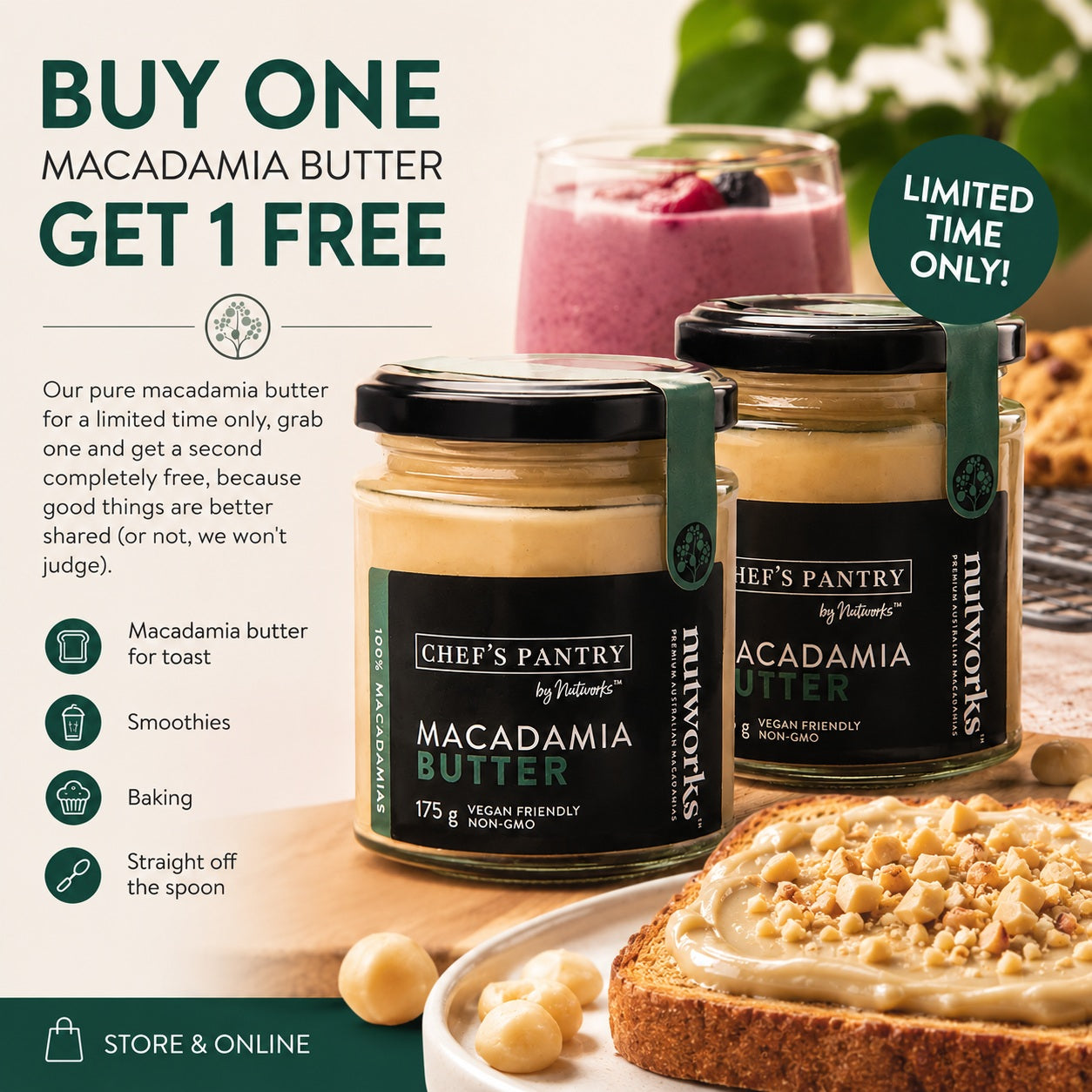 Macadamia Butter 175g BOGO