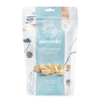 200g Packaging of Nutworks Natural Macadamias showing the nuts in an open clear section with a blue and white brand design.