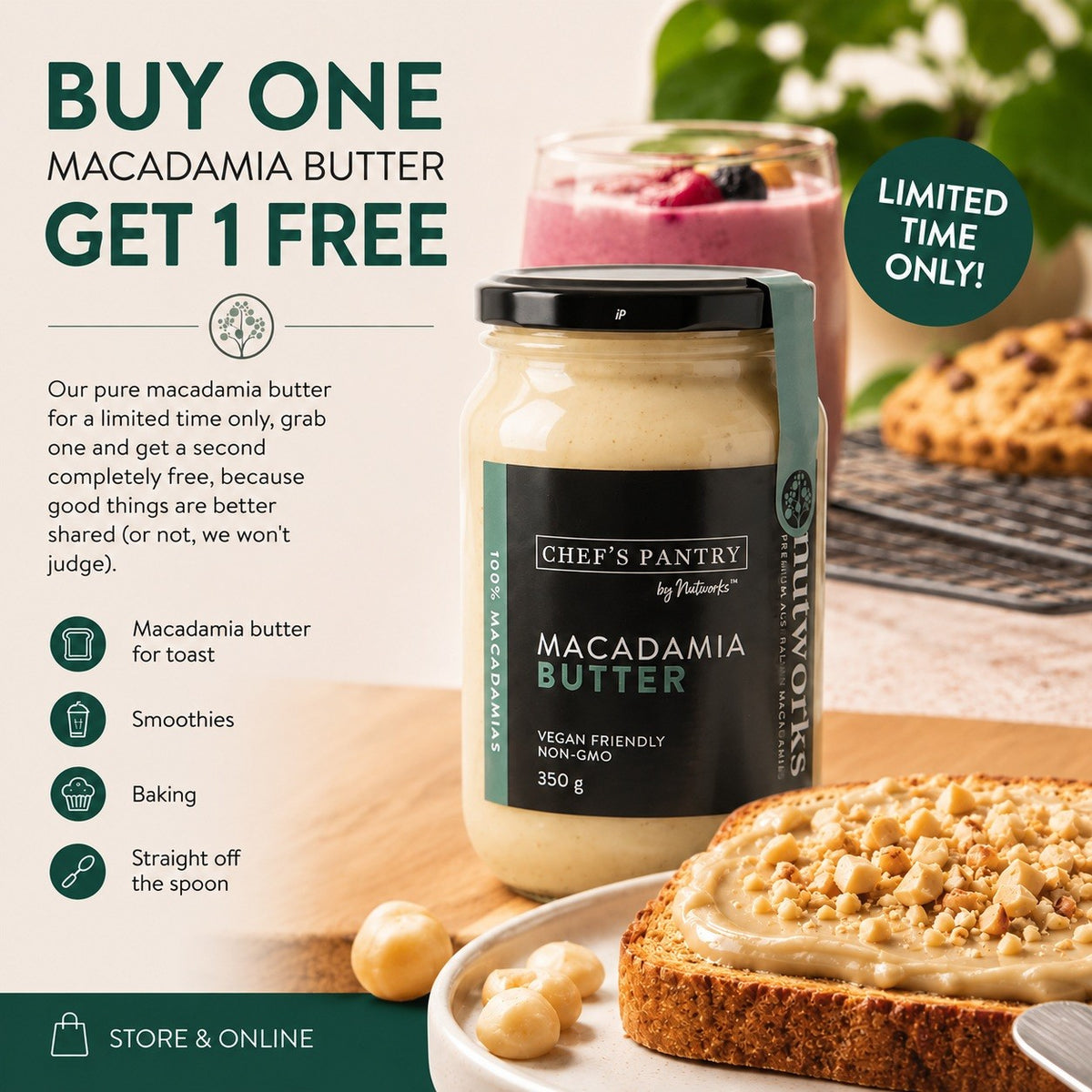 Macadamia Butter 350g BOGO