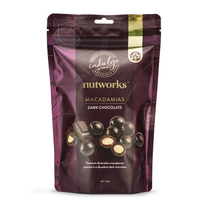 Nutworks premium milk chocolate covered macadamia nuts 200g  packaging bag