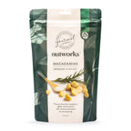 Premium Australian Rosemary & Sea Salt Macadamias 200g bag showing the nuts, from Nutworks.
